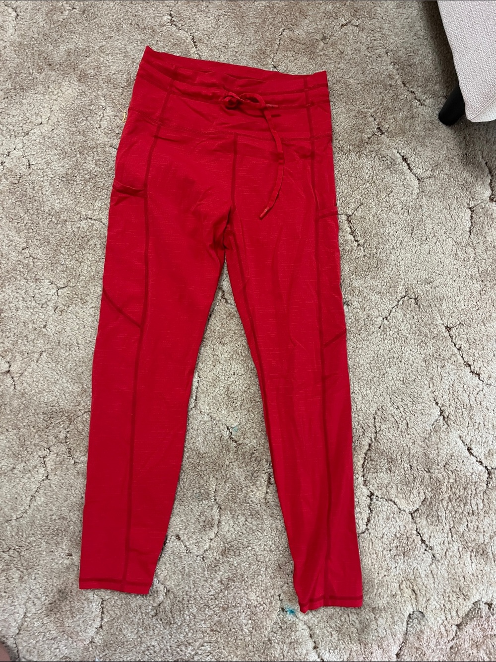 Red High-Waist Active Leggings
